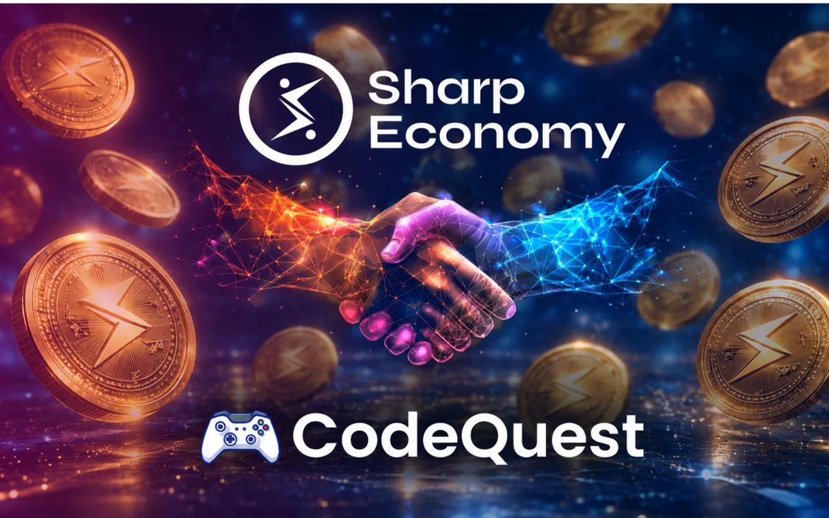 Illustration for “SHARP Token Integrates with CodeQuest for Gamified Learn-to-Earn”